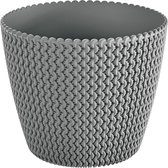 1x Pots de fleurs en plastique Splofy 40 cm gris clair - Pots de fleurs / cache- pots pour intérieur et extérieur