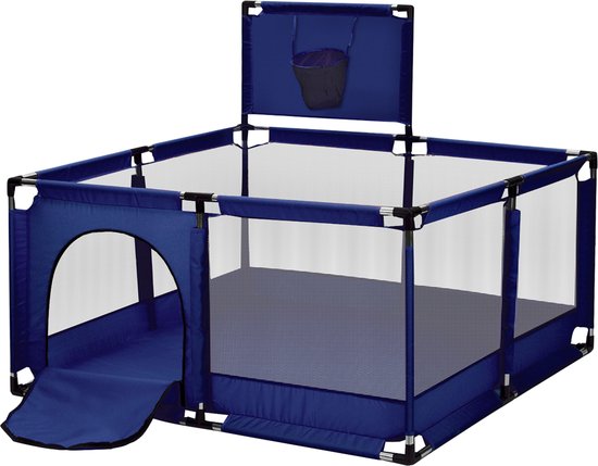 Homcom Basketbalnet, rond van metaal, net van nylon, rood/wit/blauw