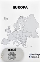 Italië Sleutelhanger inclusief kaart – Italië cadeau – beste land- Leuk kado voor je Vriend om te geven - 2.9 x 5.4CM