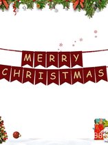 Slinger Kerst  Rood Zwart Geruit – Goud – Merry Christmas - Vlag - Banner - Slinger - Guirlande | Kerstfeest - Kerst - Decoratie – Kerstversiering - Christmas | Karton