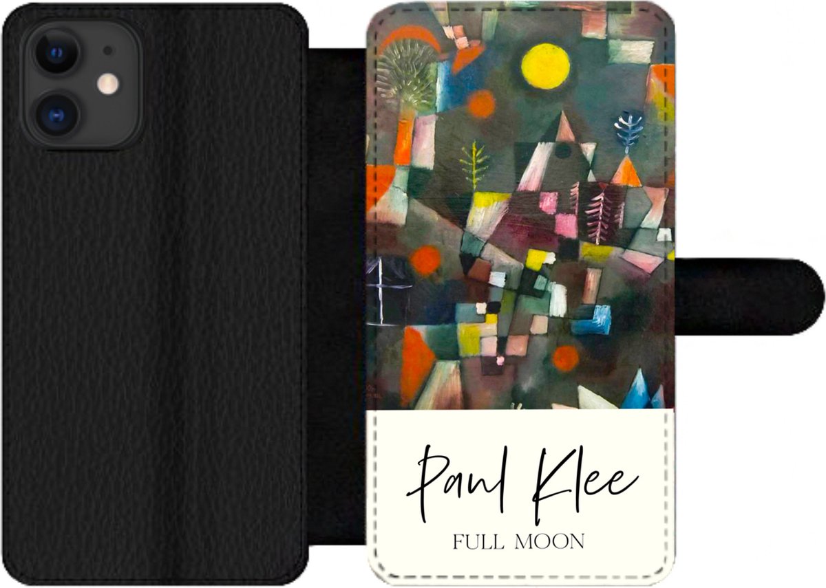 Telefoonhoesje Geschikt voor iPhone 12 Pro telefoonhoesje - Paul Klee - Schilderij - Kunst - Met vakjes - Wallet case met magneetsluiting