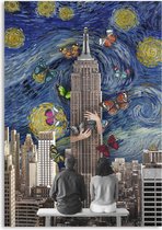 Melli Mello Skyline by Night - wall art - 70x100cm - Dibond - Woonaccessoire - Wanddecoratie - Kunst - Art - Interieur - Schilderij - Poster