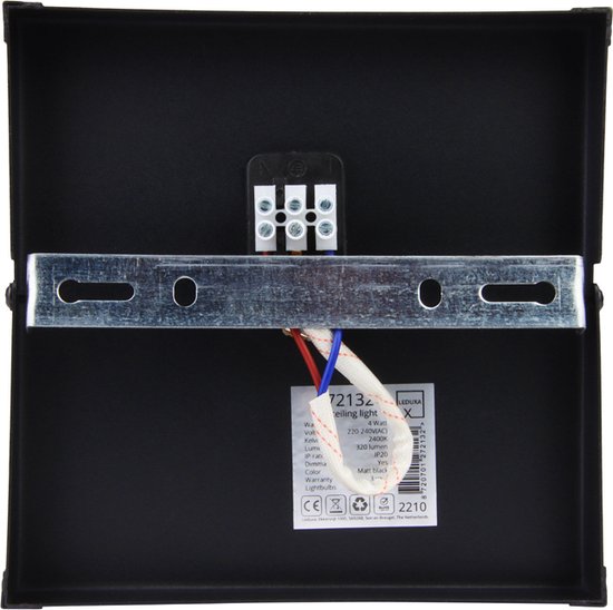 LEDUXA | Plafonnier noir | incl. Source de lumière | décoratif | plafonniers industriels | métaux | Raccord E27 | 4 W | 320lm | 2 400 000