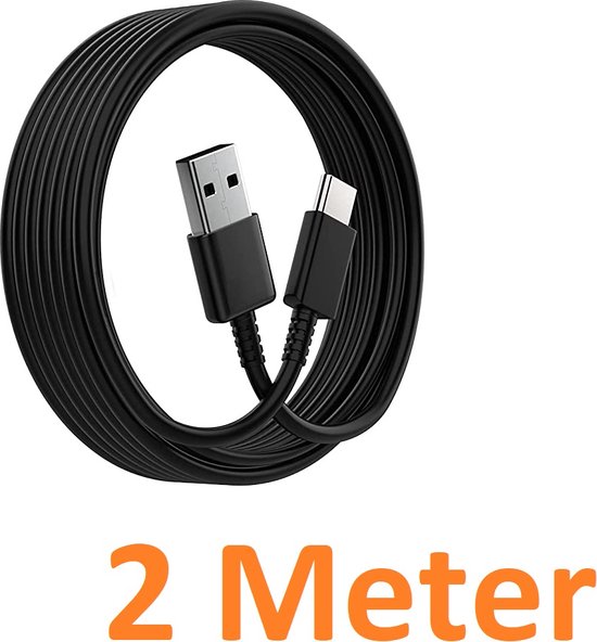 2 Meter Geschikt voor: USB C Usb kabel naar USB 2.0 A Male kabel Geschikt voor: Oppo / OnePlus / Motorola / Samsung / Huawei / Sony / Nintendo Switch / Playstation 5 Game Controller PS5 - Zwart