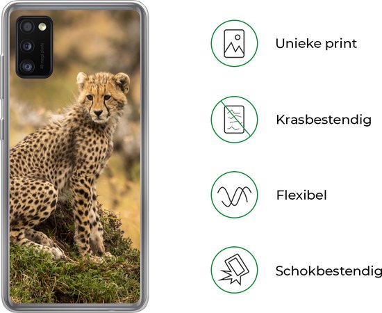 Telefoonhoesje Geschikt voor Samsung Galaxy A41 hoesje - Luipaard - Bos - Dier - Siliconen Telefoonhoesje