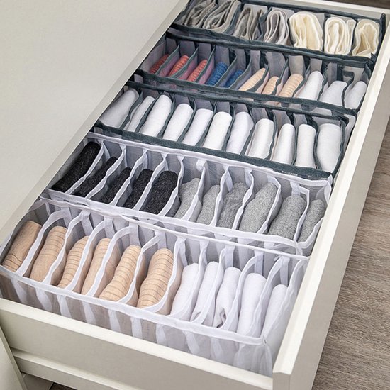 Organisateur de Tiroir – 7 Compartiments Groot – 36 x 25 x 20 cm – Grijs