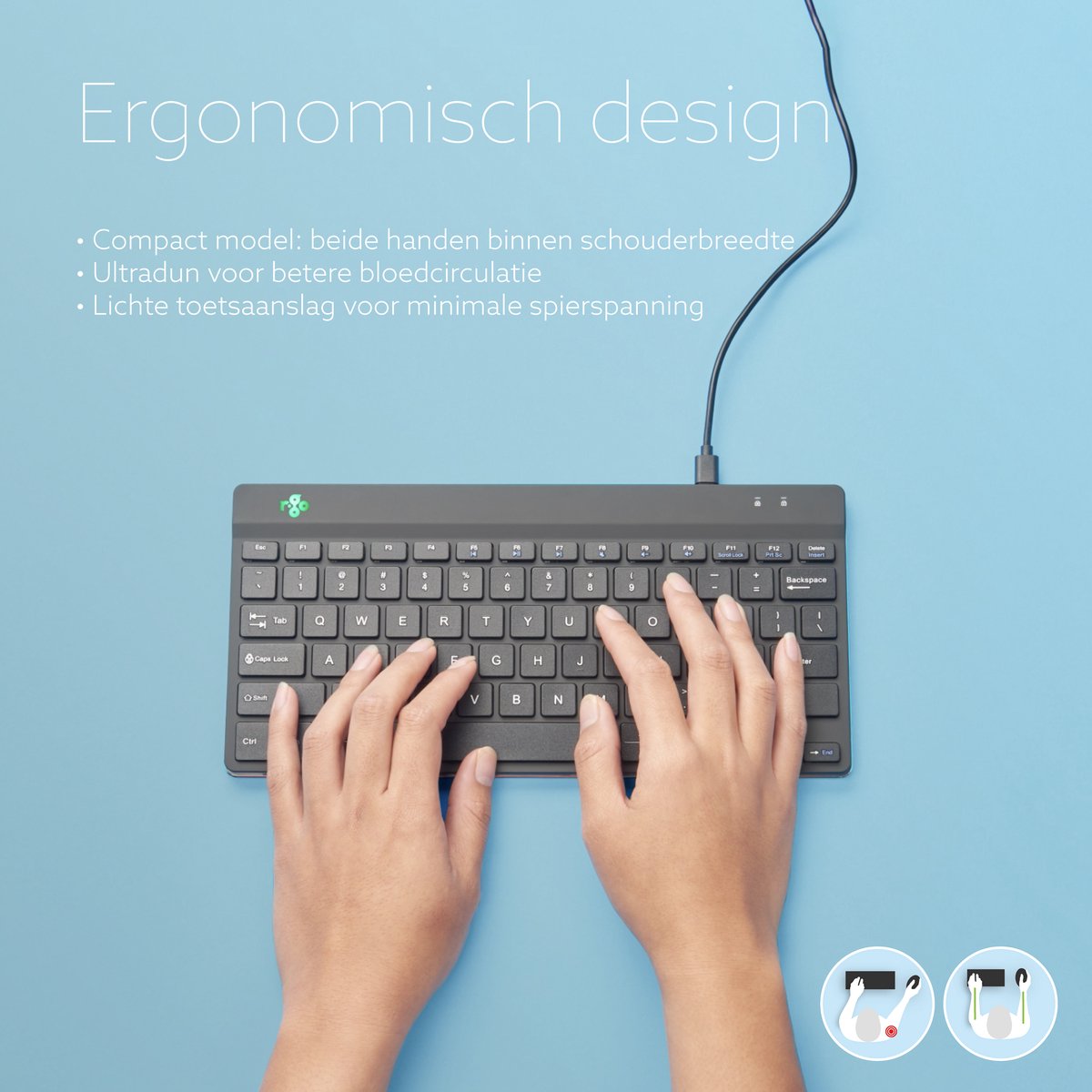 R-Go Compact Break Toetsenbord - Ergonomisch thumbnail 4