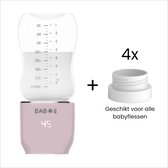 Baboe Draagbare Baby Flessenwarmer voor Onderweg – Roze – Incl. 4 Adapters - Geschikt voor alle Babyflessen