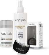 Kapilab Hair Fibers Starterset Grijs - Hair fibers 14 gr + Fiberhold Spray 100 ml + Toolkit - Alles voor direct voller haar