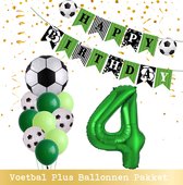Cijfer Ballon 4 Jaar - Voetbal Ballonnen - Snoes - Pluspakket - set van 12 Sport Voetbalfan Voetbal Jongen/Meisje - Sportieve - Voetbal Vrouwen Mannen - Kinderfeestje - Verjaardag - Helium Ballon nummer 4