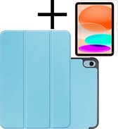 Hoesje Geschikt voor iPad 2022 Hoesje Case Hard Cover Hoes Book Case Met Screenprotector - Lichtblauw.