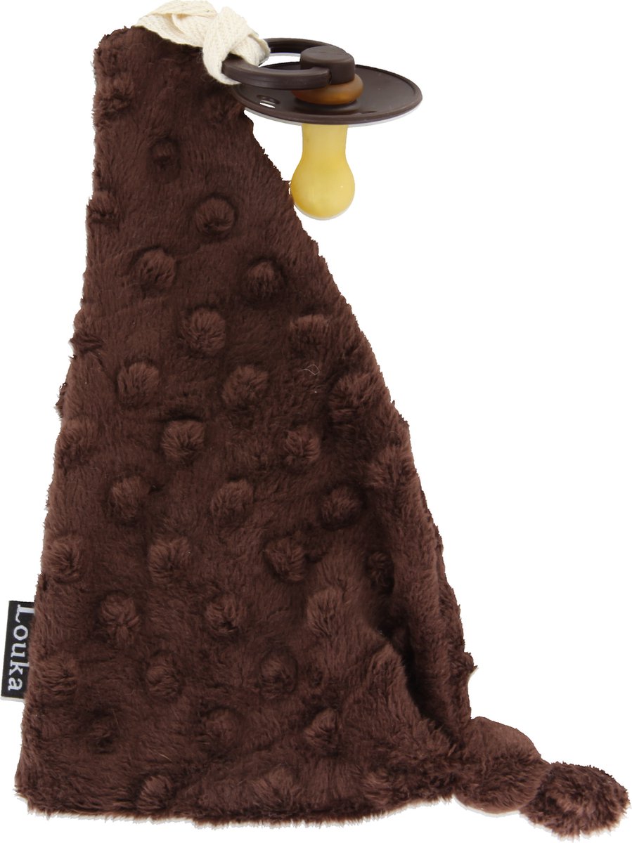 Goedkoopste Louka Speendoekje driehoek minky chocolade bruin - speenknuffel - excl. Bibs speen