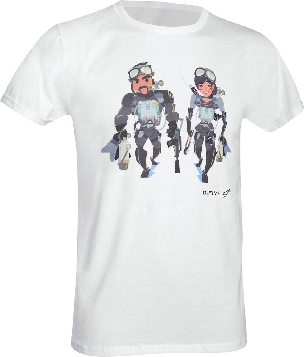 D.five T-shirt Navy Seal Team Heren Katoen Wit Maat Xxl