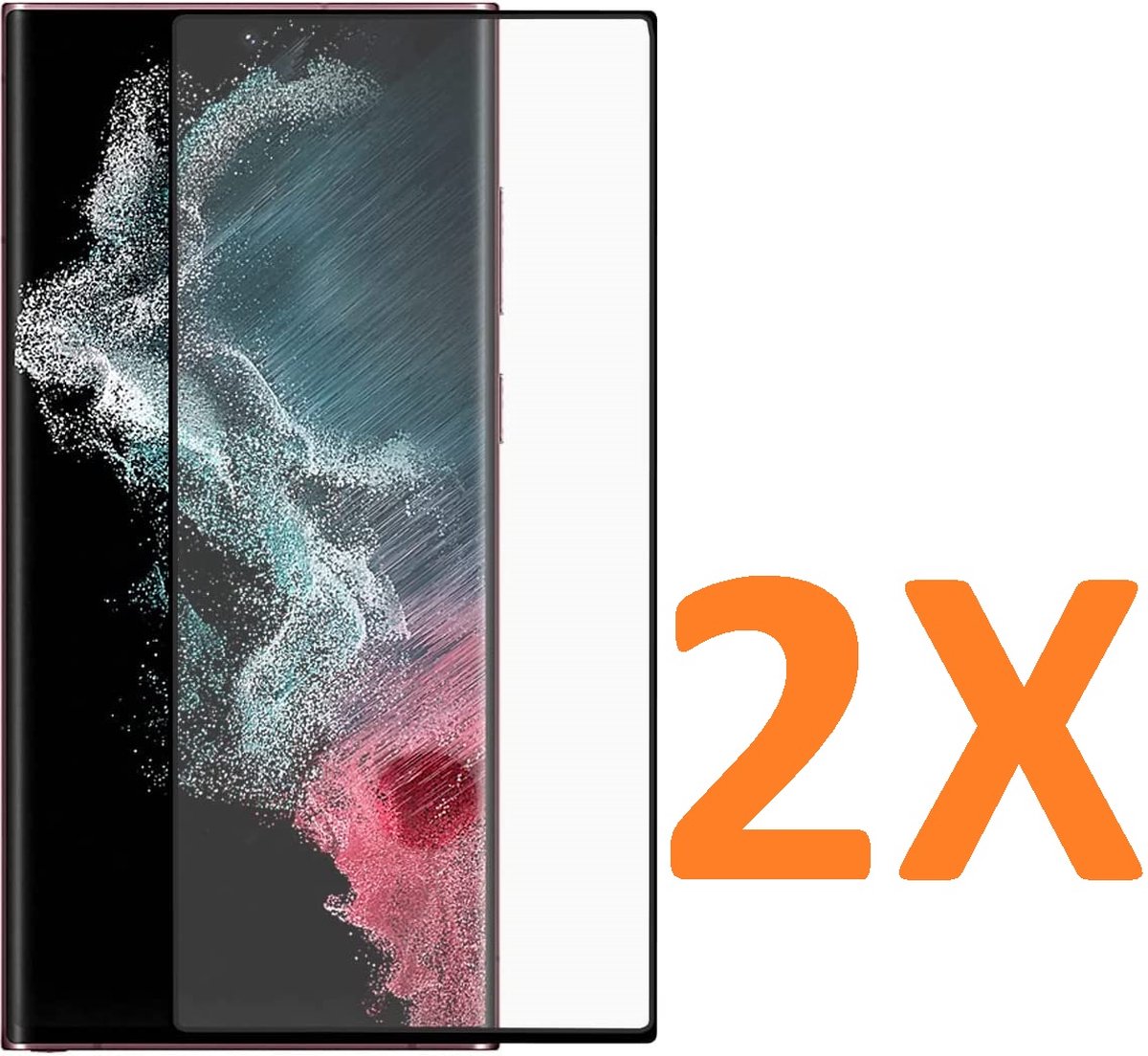 Screenprotector Glas - Volledige Dekking Scherm Tempered Glass Screen Protector - 2x Geschikt voor: Samsung Galaxy S22 Ultra