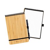 Bambook Notepad - Hardcover - A5 - Geruite pagina's - Met 1 gratis stift - Uitwisbaar schrijfblok / herbruikbaar notitieblok / duurzaam kladblok / whiteboard collegeblok