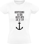 Als je dit kan lezen ben ik omgeslagen Dames T-Shirt | Schipper | Schip | Anker | Boot | Kapitein | Matroos | Jacht | Kano | Kajak | Watersport | Speedboot | Shirt