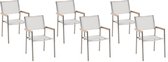 Beliani GROSSETO - Lot de 6 chaises de jardin - blanc - polyester