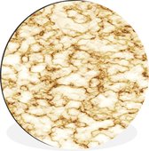 WallCircle - Wall Circle - Wall Circle - Marbre - Wit - Marron - Aluminium - Dibond - 30x30 cm - Intérieur et Extérieur
