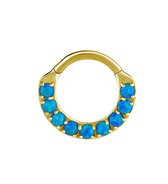 Piercing Ring - Saffierblauwe Opalen