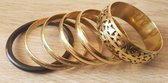 6-delige set van armbanden goudkleurig