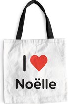 MuchoWow® Schoudertas - Strandtas - Big Shopper - Boodschappentas - I love - Noëlle - Meisje - 40x40 cm - Katoenen tas