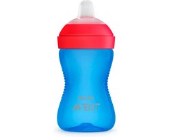 Philips Avent Zachte Bijtbestendige Tuitbeker - 9+ maanden - 300ml - Blauw/rood - SCF802/01