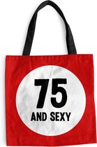 Sac Bandoulière - Sac Plage - Shopper Jubilee - Anniversaire - 75 Ans - 40x40 cm - Sac Coton