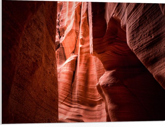 WallClassics - PVC Schuimplaat- Lower Antelope Canyon - 80x60 cm Foto op PVC Schuimplaat