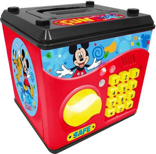 Spaarpot Mickey Mouse Disney - Rood, Zwart, Multicolor - Met licht en geluid, waardoor sparen nog leuker en avontuurlijker wordt!