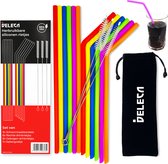 Deleca® 12x longues pailles en silicone - réutilisables - pailles durables - sans BPA - taille régulière