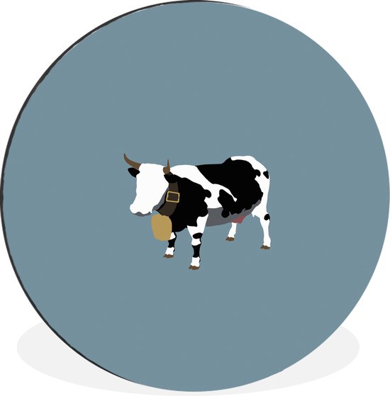 Illustration simple d'une vache Cercle mural aluminium ⌀ 90 cm - impression photo sur cercle mural / cercle vivant / cercle de jardin (décoration murale)