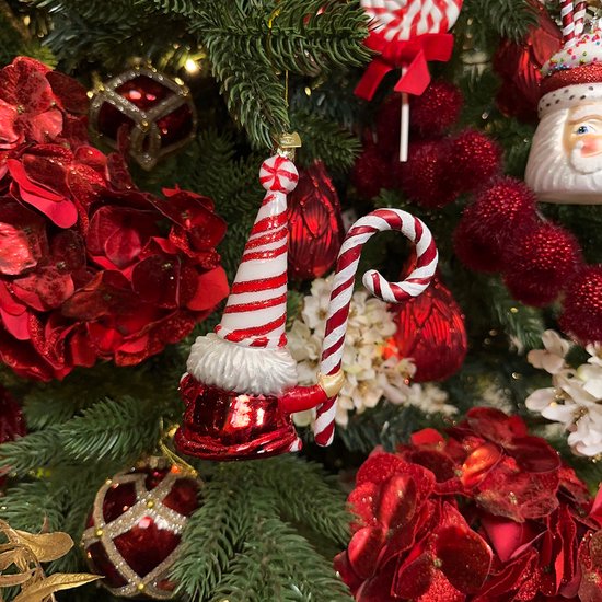 Pepermunt Rood Kurt S. Adler Kerstornament - Pepermunt Swirl Gnoom - glas - rood wit ...