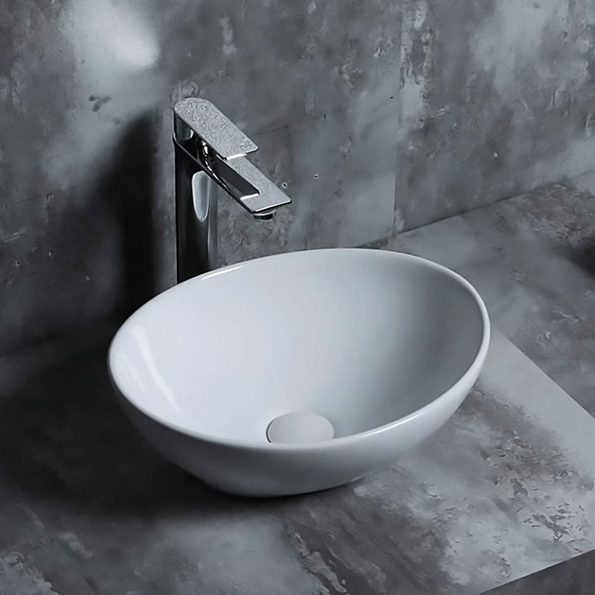 Starbath Plus - Keramische wastafel - rond - wit - zonder boren - afmetingen 40 x 40 x 15 cm - Ideaal voor het neerzetten van badkamermeubels en toiletmeubels Starbath Plus - Keramische wastafel - rond - wit - zonder boren - afmetingen 40 x 40 x 15 cm - Ideaal voor het neerzetten van badkamermeubels en toiletmeubels