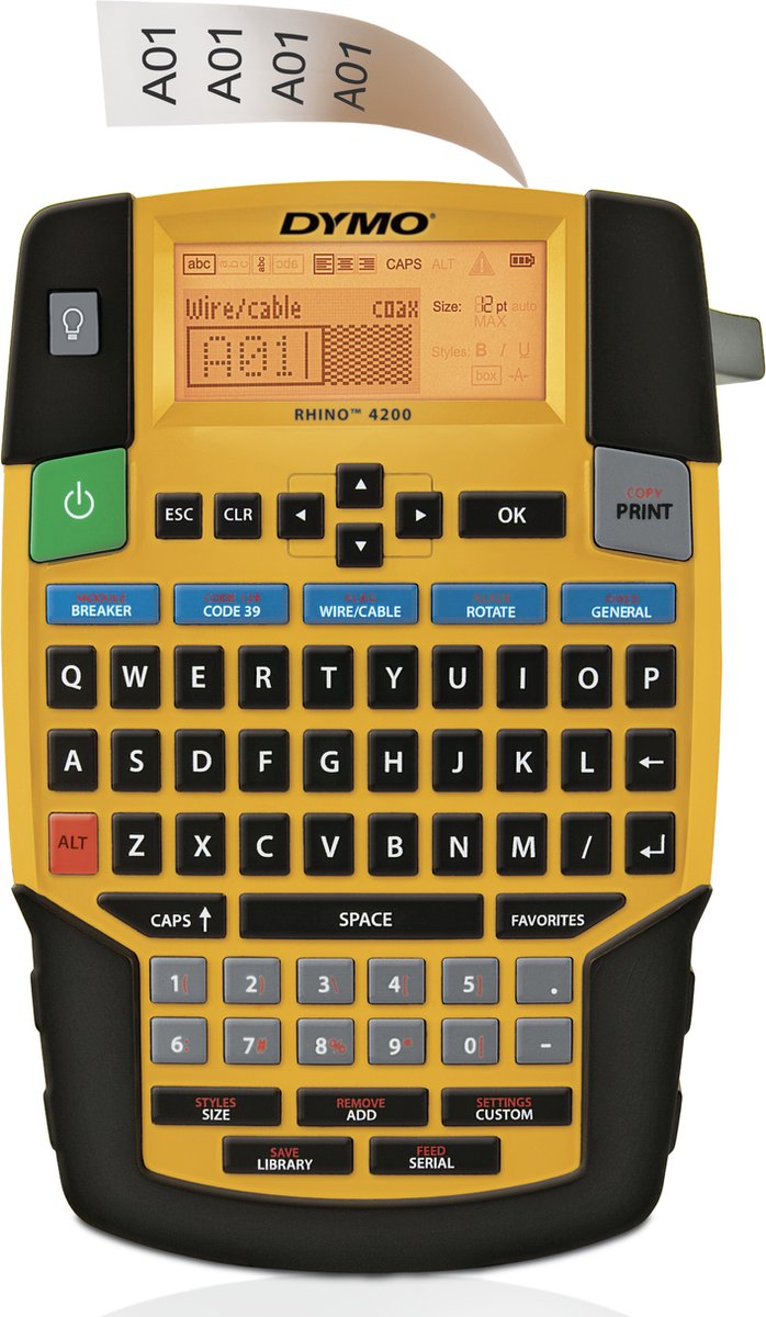 DYMO Rhino 4200 Draagbare Industriële Labelmaker | QWERTY-toetsenbord | Compacte, tijdbesparende labelprinter voor professionals, die veel onderweg zijn thumbnail 6