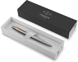 Parker Jotter-balpen - medium punt - blauwe inkt - roestvrij staal met chromen afwerking - incl. geschenkdoos