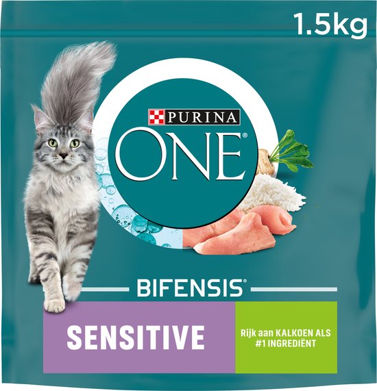 PURINA® ONE® Sensitive - Kattenbrokjes - Kalkoen - 6 x 1.5 kg