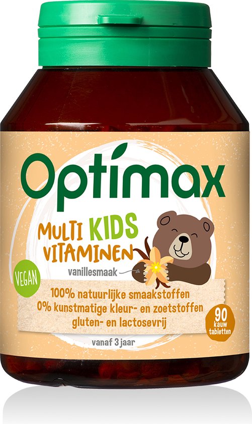 Optimax Kids Multivitaminen - Vanille - 90 kauwtabletten