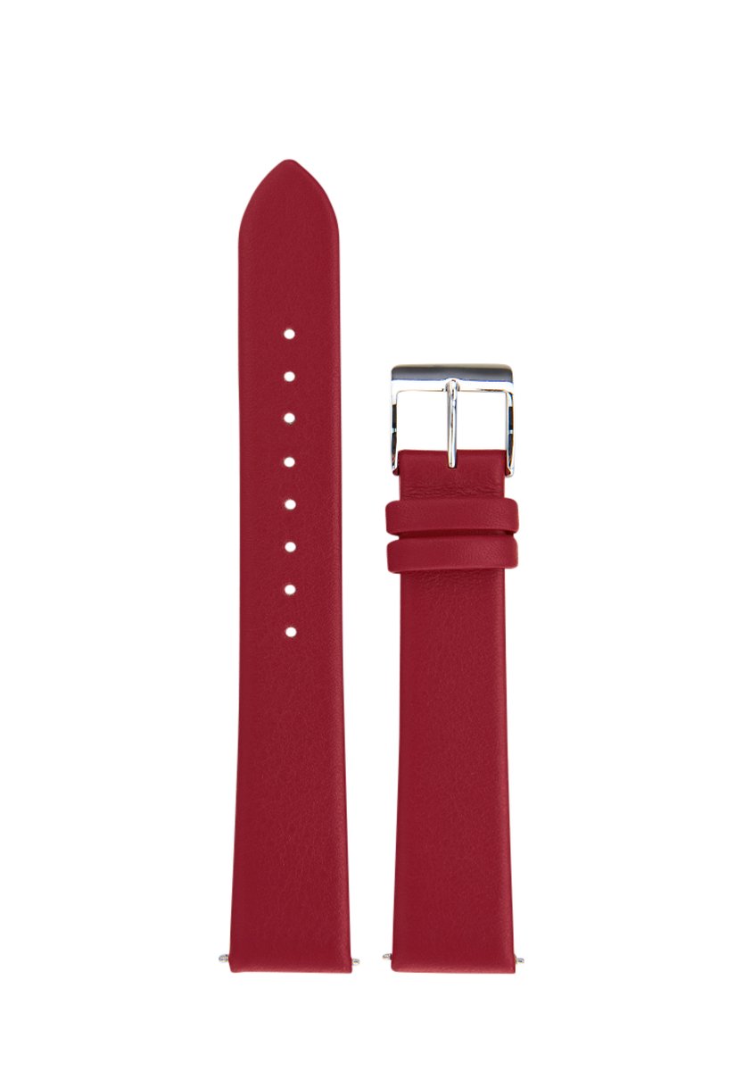 Junghans Max Bill ladies lederen horlogeband rood - horlogebandjes dames - 17 mm