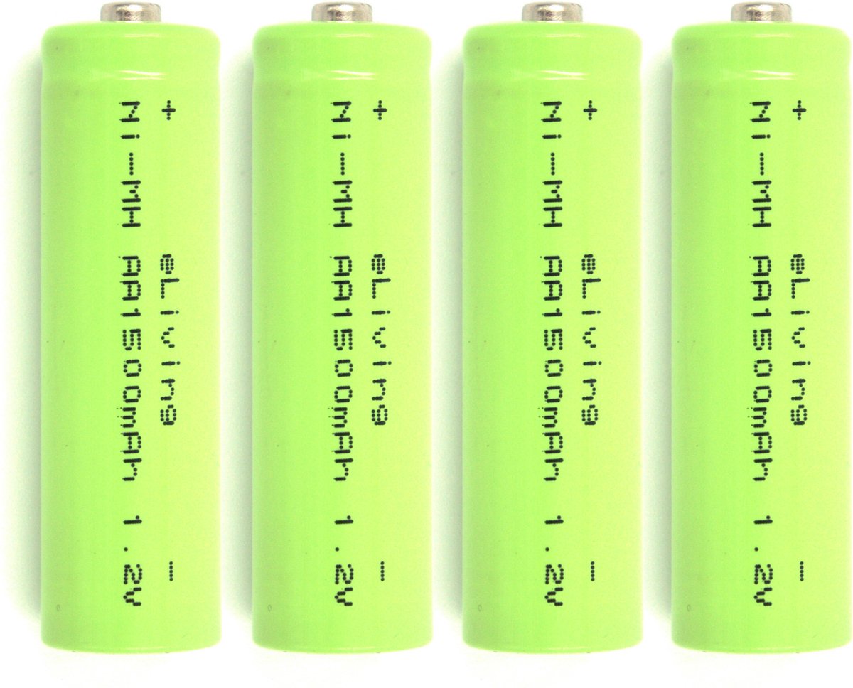eLiving - Oplaadbare AA batterijen. 1500mAh HR6 1.2V NiMH - 4 stuks