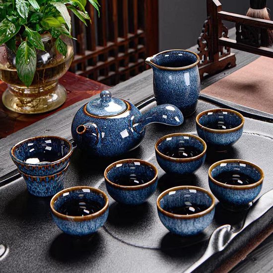 Service à thé kung fu en porcelaine chinoise, théière en porcelaine, tasse  en... | bol.com