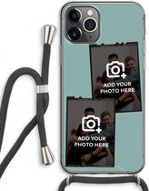 Gepersonaliseerd - Case Company® - Hoesje met koord geschikt voor iPhone 11 Pro Max hoesje met Koord - Polaroid Zwart - Telefoonhoesje met Zwart Koord - Extra Bescherming aan alle Kanten en Over de Schermrand
