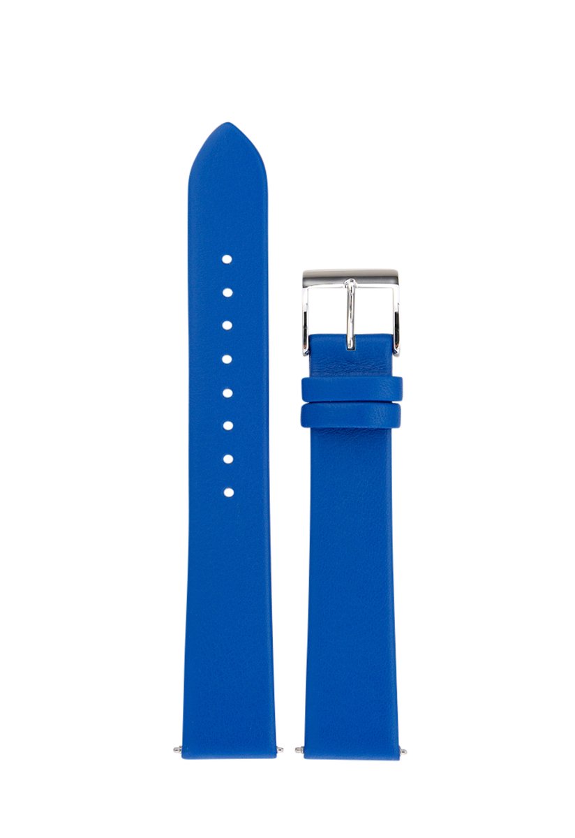 Junghans Max Bill ladies lederen horlogeband blauw - horlogebandjes dames - 17 mm