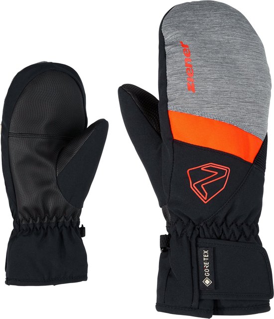 Ziener Levin GTX Mitten - Muffole Da Sci Bambini Con Gore-Tex, Impermeabili E Traspiranti, Nero/Grigio, Taglia 3.5