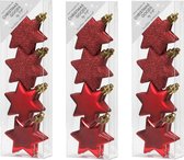 32x pendentifs de Noël en plastique étoiles rouges 6 cm Boules de Noël - Ornements en plastique Décorations de Noël