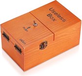 TIN-IN - Useless Box - Echt Hout - Totaal Nutteloos - Leuk Cadeau