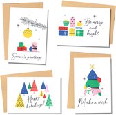 Partizzle 24x Cartes Joyeux Noël avec Enveloppes Set - Send Nice Cartes de vœux - Cartes Postales Noël 2022 - 15x10 cm