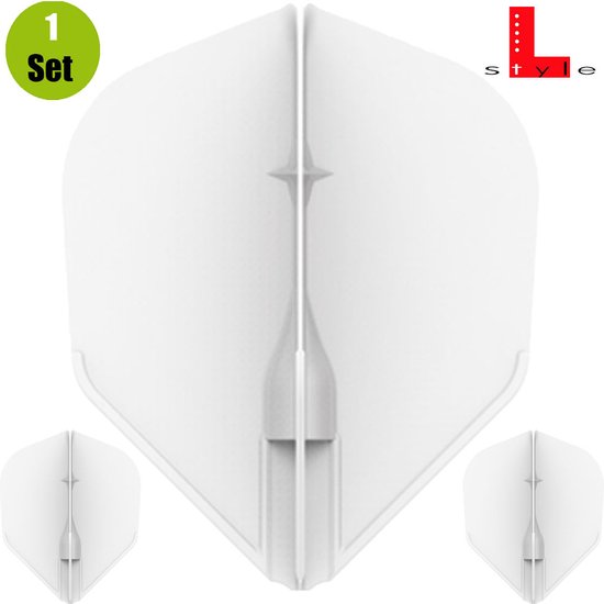L-Style Champagne Flight EZ L3 Shape White - Dart Flights van Merkloos — afbeelding 5