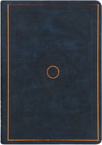 Victoria's Journals - Notebook B6 - Old Book Journal Medium - Vintage - Hardcover Rigide en Cuir Vegan Premium - 256 Pages Papier Premium (12x17 cm) (Bleu Foncé Mat)