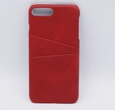 Voor iPhone 7 – kunstlederen back cover / wallet – rood