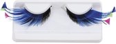 PARTYPRO - Blauwe valse wimpers met pluimen